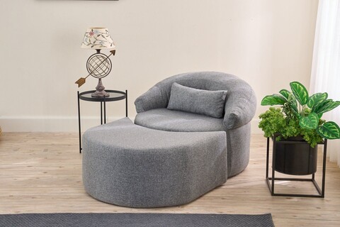 Fotoliu extensibil, Balcab Home, 825BLC4724, Poliester, Gri