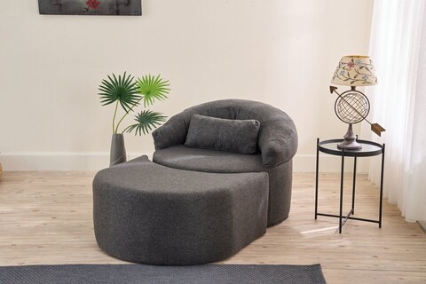 Fotoliu extensibil, Balcab Home, 825BLC4728, Poliester, Antracit