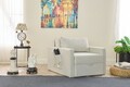 Fotoliu extensibil, Balcab Home, 825BLC4732, Lemn de brad, Crem