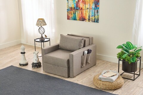 Fotoliu extensibil, Balcab Home, 825BLC4734, Lemn de brad, Maro