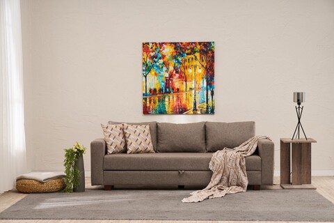 Canapea extensibila 3 locuri, Balcab Home, 825BLC5250, Lemn / MDF / PAL, Maro