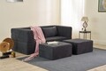 Canapea extensibila 2 locuri, Balcab Home, 825BLC5402, Tesatura Chenille, Antracit