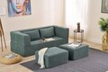 Canapea extensibila 2 locuri, Balcab Home, 825BLC5404, Tesatura Chenille, Verde