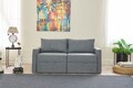 Canapea extensibila 2 locuri, Balcab Home, 825BLC5412, Lemn de brad, Gri