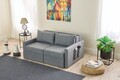 Canapea extensibila 2 locuri, Balcab Home, 825BLC5412, Lemn de brad, Gri