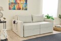 Canapea extensibila 2 locuri, Balcab Home, 825BLC5413, Lemn de brad, Crem