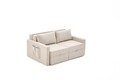 Canapea extensibila 2 locuri, Balcab Home, 825BLC5413, Lemn de brad, Crem