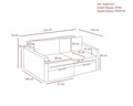Canapea extensibila 2 locuri, Balcab Home, 825BLC5414, Lemn de brad, Antracit