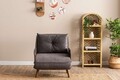 Fotoliu extensibil, Futon, 859FTN2332, 77x70x82 cm, poliester/metal , gri