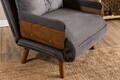 Fotoliu extensibil, Futon, 859FTN2332, 77x70x82 cm, poliester/metal , gri