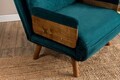 Fotoliu extensibil, Futon, 859FTN2333, Metal , Verde petrol