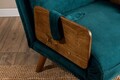 Fotoliu extensibil, Futon, 859FTN2333, Metal , Verde petrol