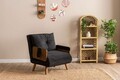 Fotoliu extensibil, Futon, 859FTN2335, 77x70x82 cm, poliester/metal , negru