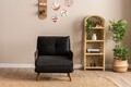 Fotoliu extensibil, Futon, 859FTN2335, 77x70x82 cm, poliester/metal , negru