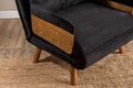 Fotoliu extensibil, Futon, 859FTN2335, 77x70x82 cm, poliester/metal , negru