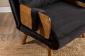 Fotoliu extensibil, Futon, 859FTN2335, 77x70x82 cm, poliester/metal , negru