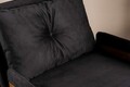 Fotoliu extensibil, Futon, 859FTN2335, 77x70x82 cm, poliester/metal , negru