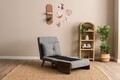Fotoliu extensibil, Futon, 859FTN2337, 77x70x82 cm, poliester/metal , gri deschis