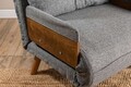 Fotoliu extensibil, Futon, 859FTN2337, 77x70x82 cm, poliester/metal , gri deschis