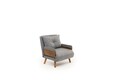 Fotoliu extensibil, Futon, 859FTN2337, 77x70x82 cm, poliester/metal , gri deschis