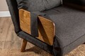 Fotoliu extensibil, Futon, 859FTN2338, 77x70x82 cm, poliester/metal , gri inchis