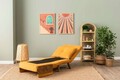 Fotoliu extensibil, Futon, 859FTN2342, 77x70x82 cm, poliester/metal , galben mustar
