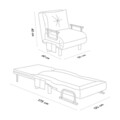 Fotoliu extensibil, Futon, 859FTN2344, Metal , Verde petrol
