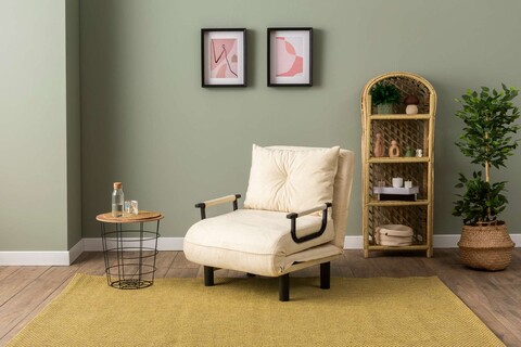 Fotoliu extensibil, Futon, 859FTN2345, Metal , Crem