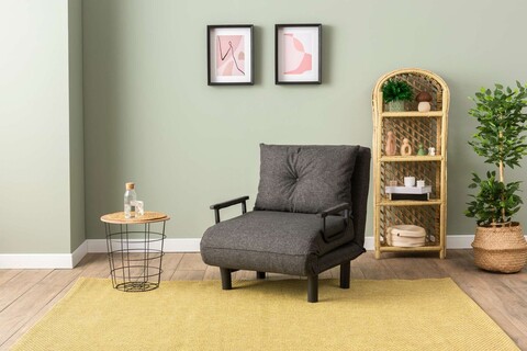 Fotoliu extensibil, Futon, 859FTN2346, Metal , Gri inchis