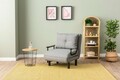 Fotoliu extensibil, Futon, 859FTN2347, Metal , Gri deschis