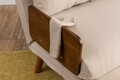 Canapea extensibila 2 locuri, Futon, 859FTN2722, Metal , Crem