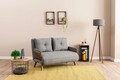 Canapea extensibila 2 locuri, Futon, 859FTN2723, Metal , Gri deschis
