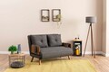 Canapea extensibila 2 locuri, Futon, 859FTN2724, Metal , Gri inchis