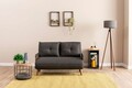Canapea extensibila 2 locuri, Futon, 859FTN2724, Metal , Gri inchis