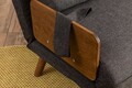Canapea extensibila 2 locuri, Futon, 859FTN2724, Metal , Gri inchis