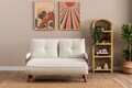 Canapea extensibila 2 locuri, Futon, 859FTN2726, Metal , Alb