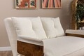Canapea extensibila 2 locuri, Futon, 859FTN2726, Metal , Alb