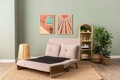 Canapea extensibila 2 locuri, Futon, 859FTN2727, Metal , Bej
