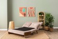 Canapea extensibila 2 locuri, Futon, 859FTN2727, Metal , Bej