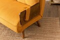 Canapea extensibila 2 locuri, Futon, 859FTN2728, Metal , Galben mustar
