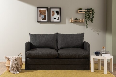 Canapea extensibila 2 locuri, Futon, 859FTN2889, Metal , Gri inchis