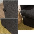 Canapea extensibila 2 locuri, Futon, 859FTN2889, Metal , Gri inchis