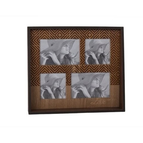Rama foto, Cosy@Home Decoration, Storm, 4 fotografii, 33 x 6 x 29.5 cm, rasina poliesterica, maro