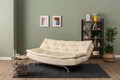 Canapea extensibila 3 locuri, Futon, 859FTN2894, Metal , Crem