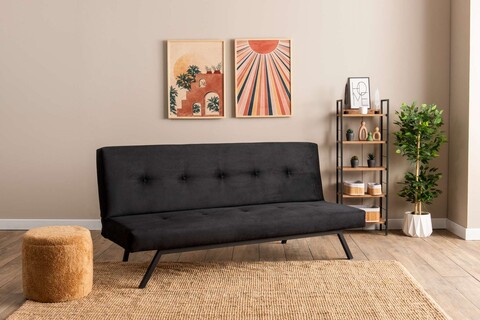 Canapea extensibila 3 locuri, Futon, 859FTN2900, Metal , Negru