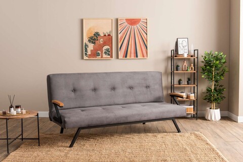 Canapea extensibila 3 locuri, Futon, 859FTN2903, Metal , Gri