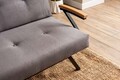 Canapea extensibila 3 locuri, Futon, 859FTN2903, Metal , Gri