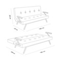 Canapea extensibila 3 locuri, Futon, 859FTN2905, Metal , Verde petrol