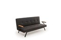 Canapea extensibila 3 locuri, Futon, 859FTN2906, Metal , Gri inchis