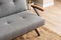 Canapea extensibila 3 locuri, Futon, 859FTN2907, Metal , Gri deschis